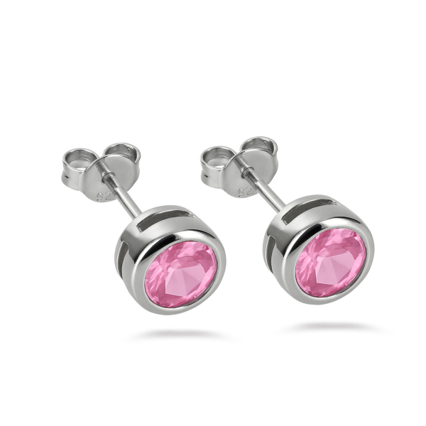 Ohrstecker Zirkonia Rosé Silber 925 rhodiniert - 4,5mm