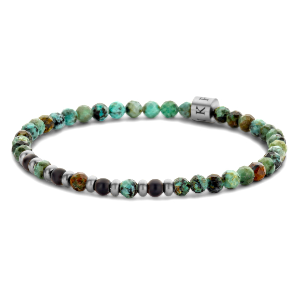 Frank 1967 Armband Afrikanischer Amazonit und Achat Edelstahl IPS - 4mm