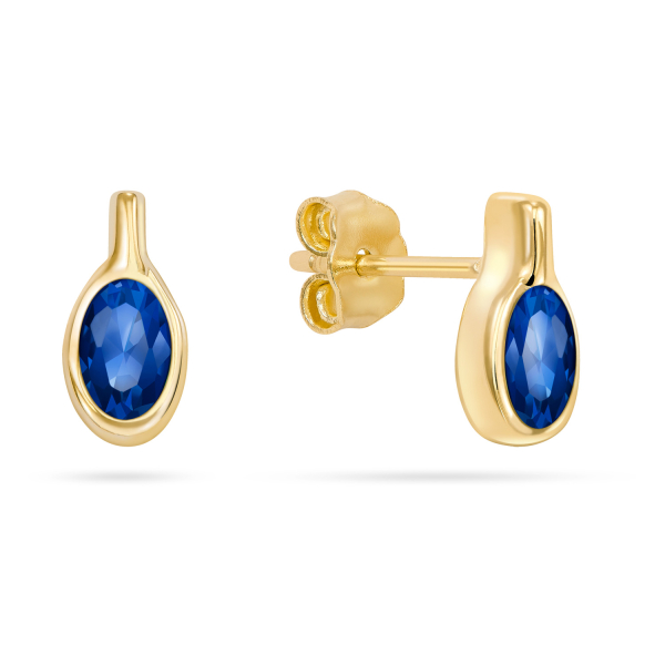 Ohrstecker Zirkonia saphirblau Gold 333 - 4,5x9mm