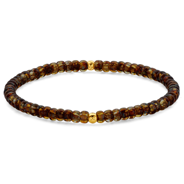 Frank 1967 Armband Miyuki Beads Edelstahl IPG - Braun und schwarz
