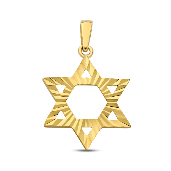 Anhänger Hexagramm Gold 585 - Diamantiert
