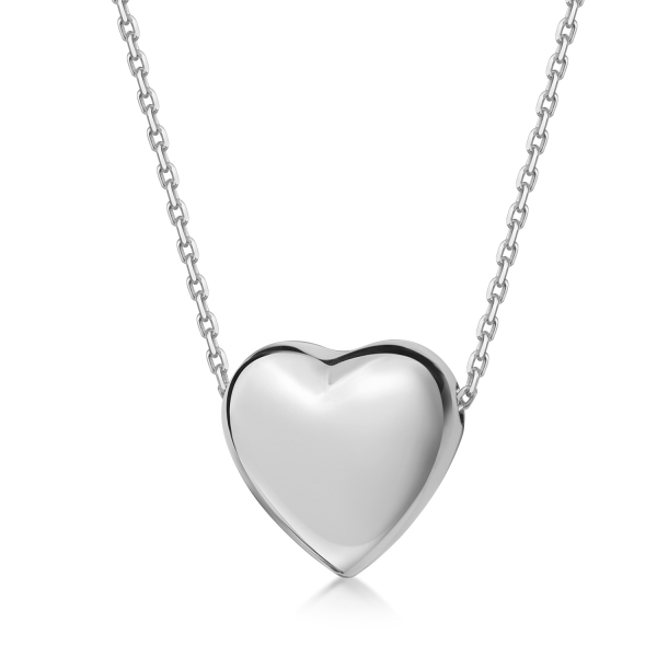 Collier mit Anhänger Herz Silber 925 rhodiniert - Herz 12x12mm