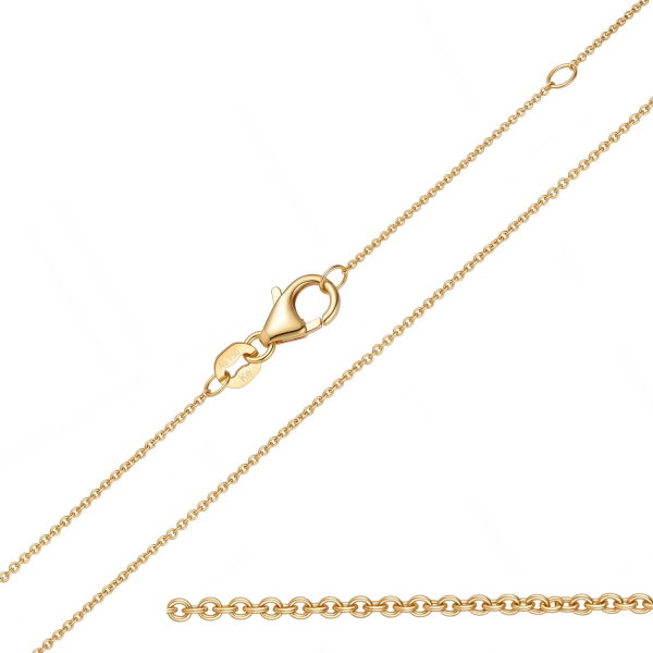 Ankerkette Gold 750 - 18 Karat - 0,8mm - 45cm verstellbar