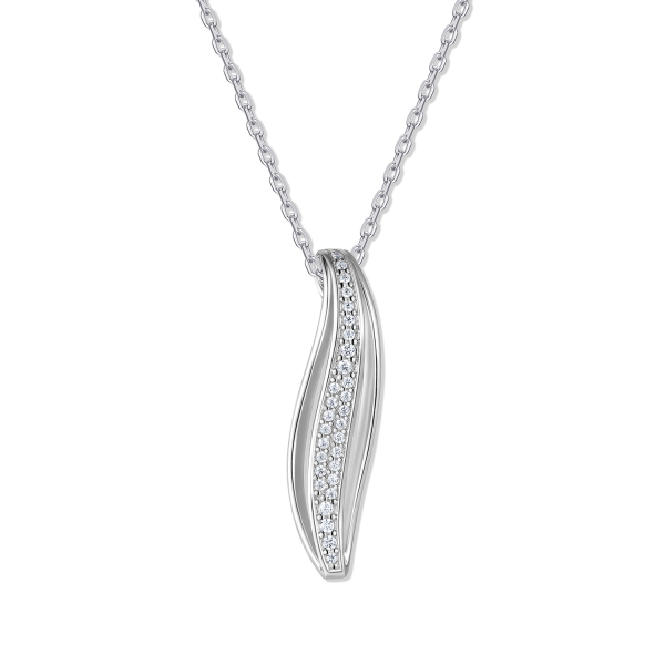 Collier Anhänger Zirkonia Silber 925 rhodiniert - Anhänger 22x5,5mm