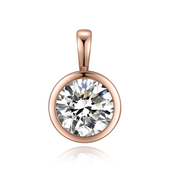 Anhänger Zirkonia Ø 7mm Silber 925 rosévergoldet