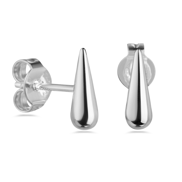 Ohrstecker Tropfen Silber 925 - Hochglanz - 3x10mm