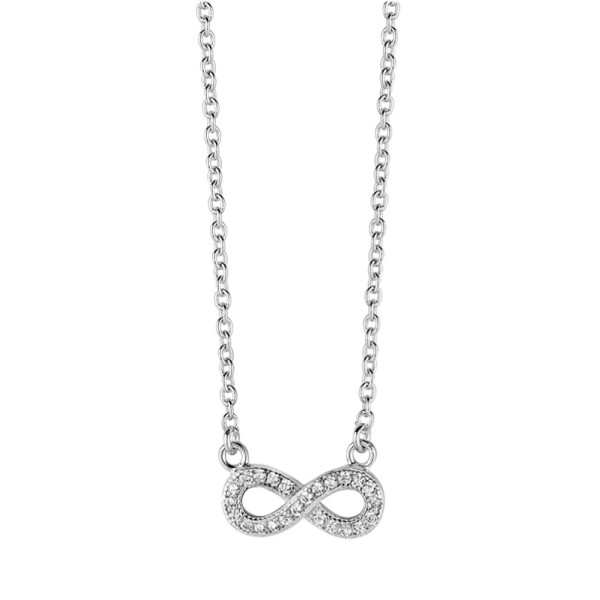 Collier Infinity Silber 925 rhodiniert - 23 Zirkonia - 45cm - Bild 2