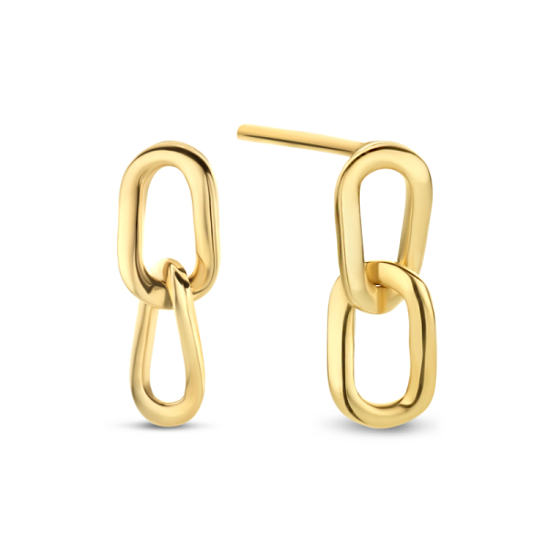 Ohrstecker mit Glieder-Behang Gold 585 - Glieder 6x4mm
