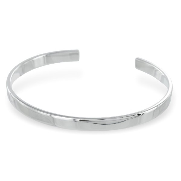 Armspange Silber 925 rhodiniert - 5mm breit - Halbmassiv