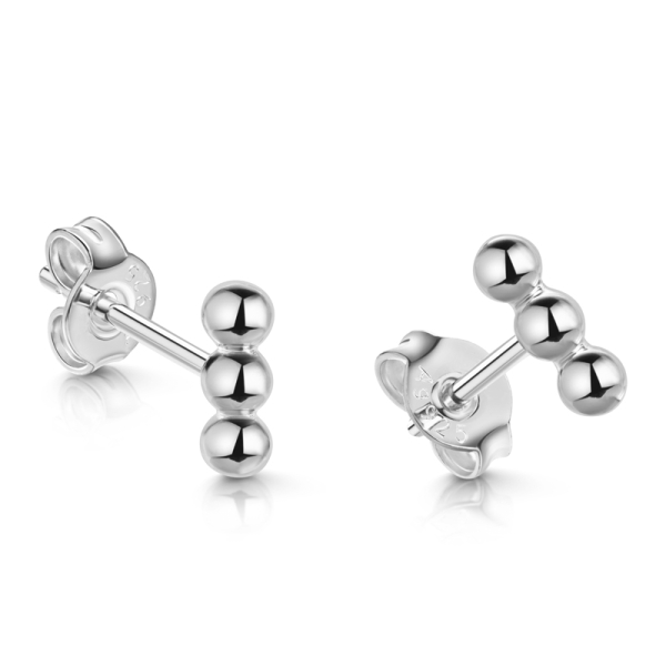 Ohrstecker Bar aus Kugeln Silber 925 - Recyceltes Silber