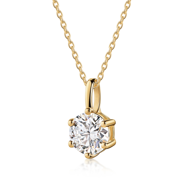 Lovebird Anhänger Lab Grown Brillant Gelbgold 585 - 1,00 ct - 6 Stotzen Fassung