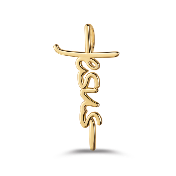 Anhänger Kreuz Gold 333 - Jesus - 20mm