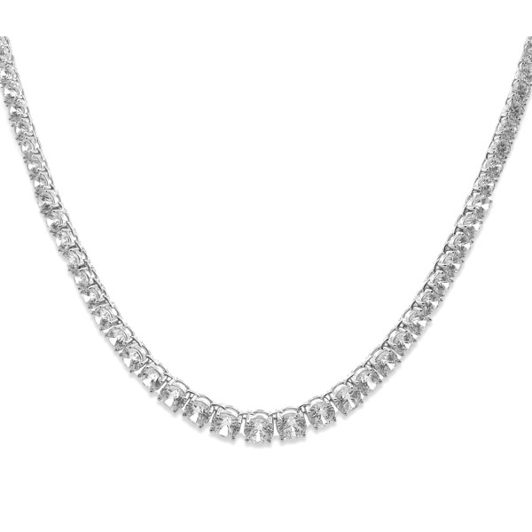 Tennis-Halskette Zirkonia Silber 925 rhodiniert - 2 bis 7mm