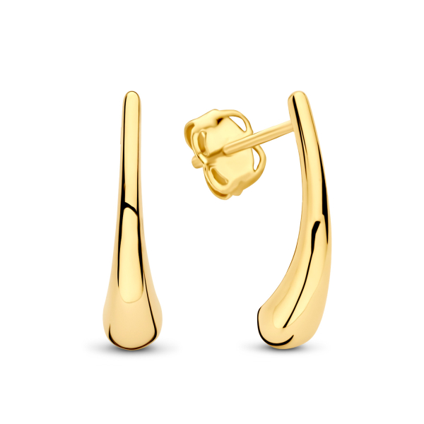 Ohrstecker Tropfen Gold 585 - Glänzend - Breite 0,8 bis 2,9mm