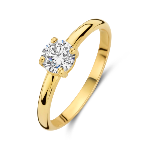 Damenring Gold 585 - Zirkonia 5,0mm - 4 Stotzen