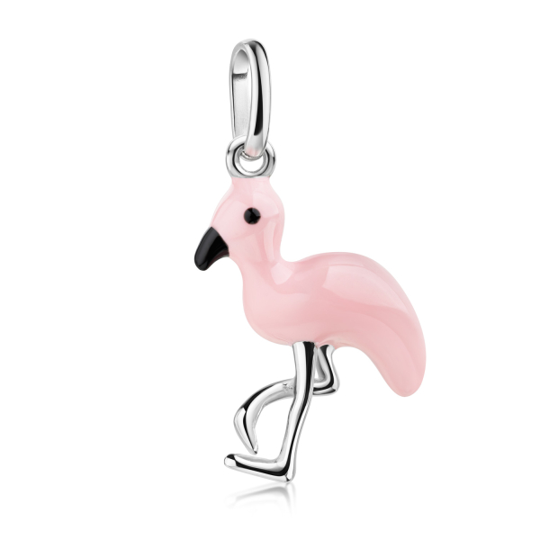Anhänger Flamingo Silber 925 rhodiniert - Lack Rosa