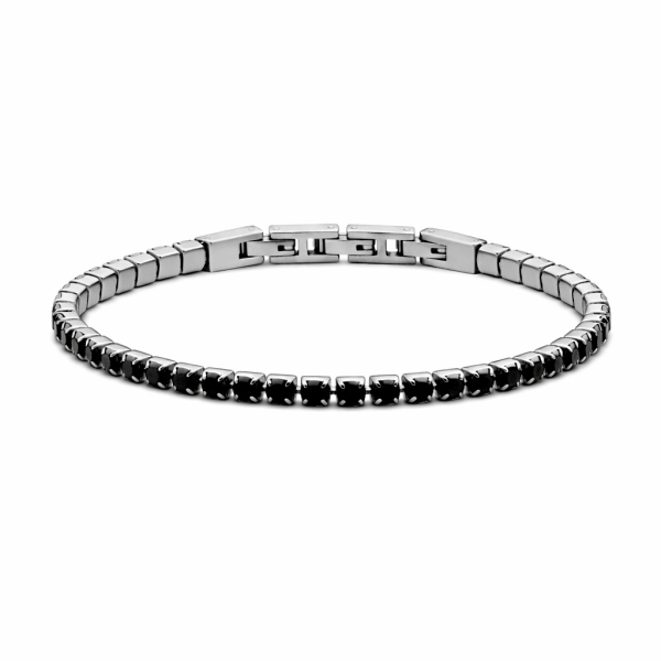 Frank 1967 Armband mit Zirkonia schwarz Edelstahl IPS - Zirkonia 4mm