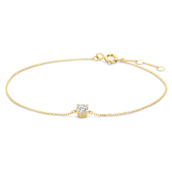 Armband Zirkonia 4mm Gold 585 - Ankerkette
