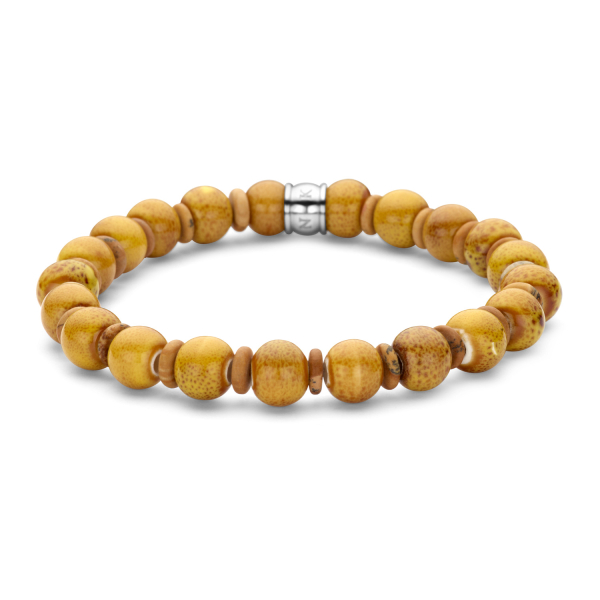 Frank 1967 Armband Edelstahl IPS - Gelber Keramikstein 8mm