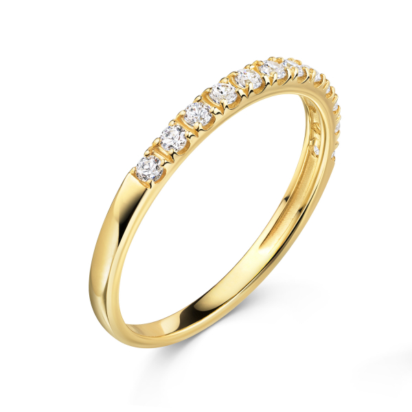 Ring Silber 925 vergoldet - 12 Zirkonia