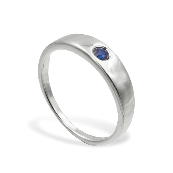 Anhänger Taufring Silber 925 - Kristall blau