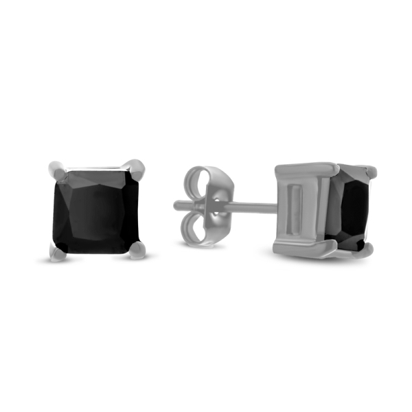 Frank 1967 Ohrstecker Edelstahl - Zirkonia schwarz 6x6mm