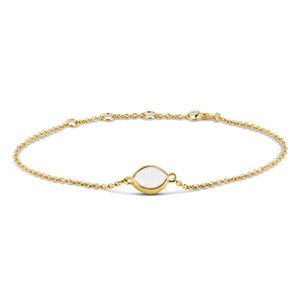 Armband Nano Crystal Weiß Silber 925 vergoldet - Zwischenteil