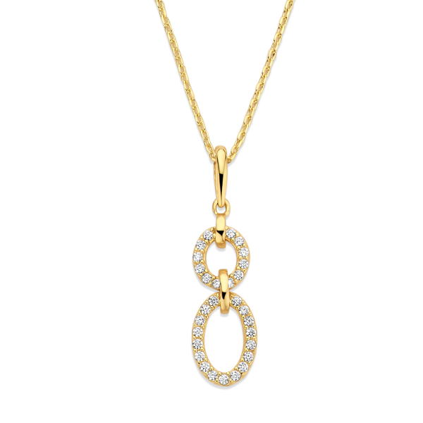 Collier Gold 585 mit Anhänger - 31 Zirkonia