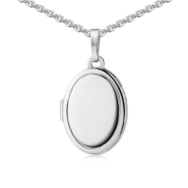 Medaillon Anhänger oval Silber 925 - 11x15mm - gravierbar - Bild 2