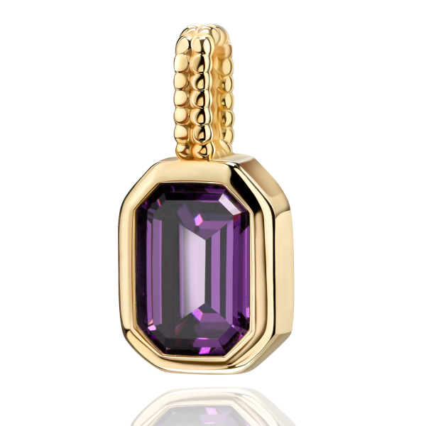 Anhänger Octagon Zirkonia Amethystfarben Gold 333