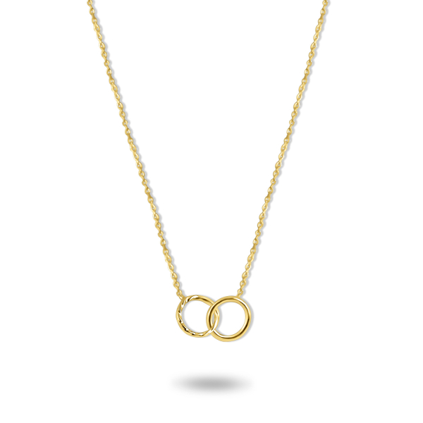 Collier Doppelreif Gold 585 - Ankerkette 43cm mit Zwischenösen