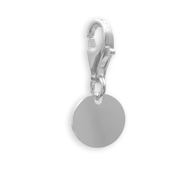 Charm Einhänger Platte Silber 925 - Ø 8mm