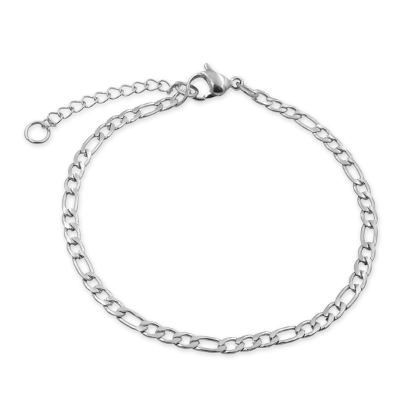 Figarokette Edelstahl - 3mm breit - 40+5cm - Bild 2