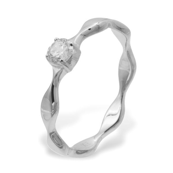 Damenring Zirkonia Silber 925 - 4mm - 3mm breit - Bild 2