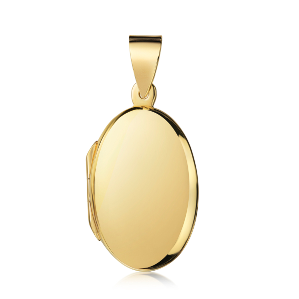 Medaillon oval Silber 925 - 18 Karat vergoldet - mit Innenausstattung