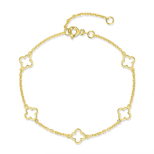 Kleeblatt Armband Silber 925 - vergoldet oder rhodiniert - 20cm