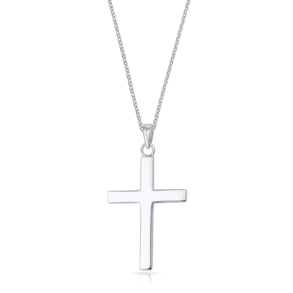 Anhänger Kreuz Silber 925 rhodiniert - Hochglanz - 32mm - Bild 2