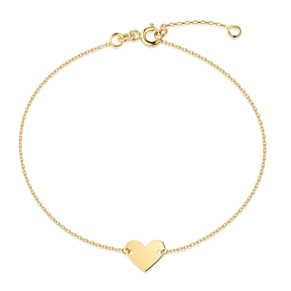 Armband Herz Gold 333 - Hochglanz 9mm