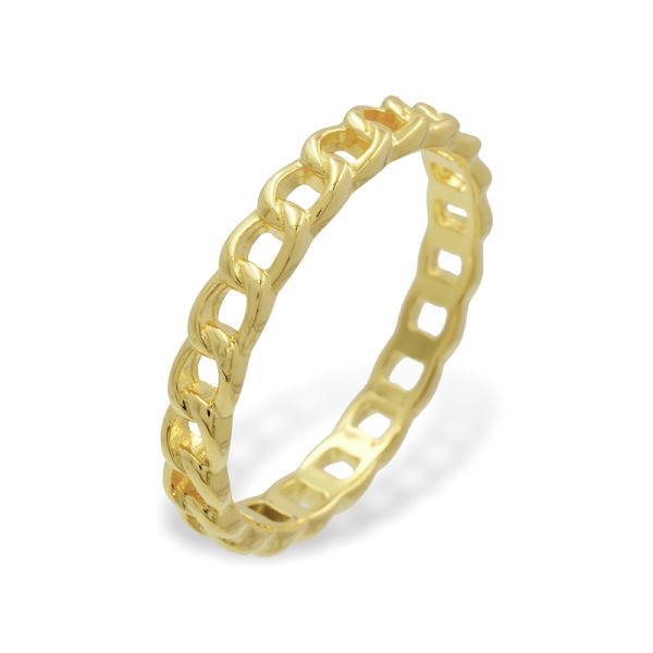 Kettenring Silber 925 - 18 Karat vergoldet - 3mm breit