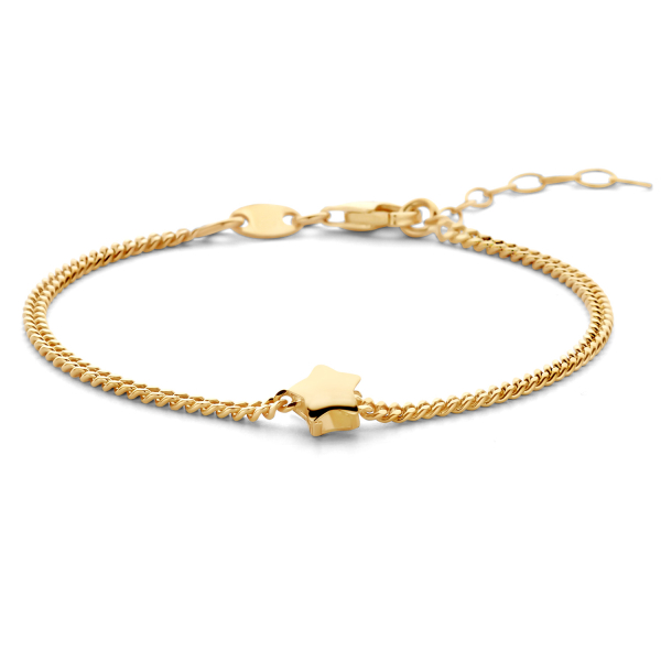 Armband Stern Silber 925 vergoldet - Kette 2mm