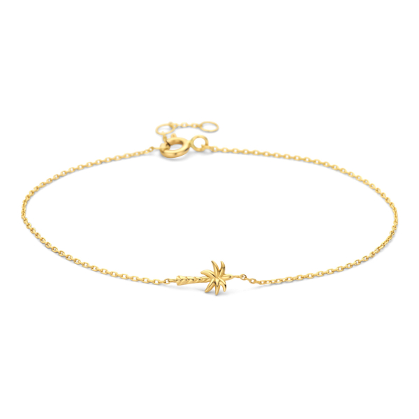 Armband Anhänger Palme Gold 585 - Ankerkette