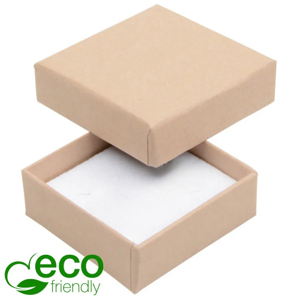 ECO Etui für Ringe und Ohrringe 50x50x17mm - Naturbraun