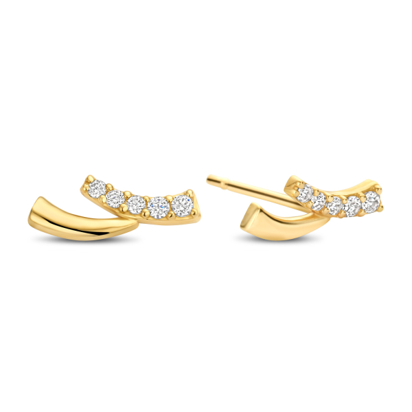 Ohrstecker Gold 585 - 10 Zirkonia - 8,8x3mm
