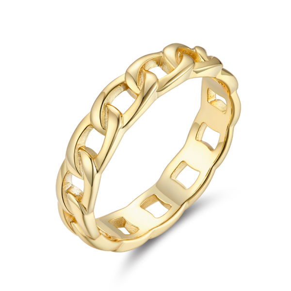 Kettenring Silber 925 - 18 Karat vergoldet - 4,6mm breit
