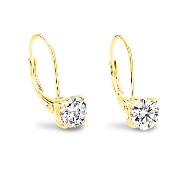 Ohrhänger Zirkonia 6mm Silber 925 vergoldet