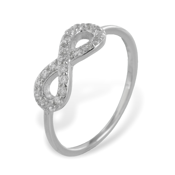 Ring Infinity Silber 925 rhodiniert - 19 Zirkonia
