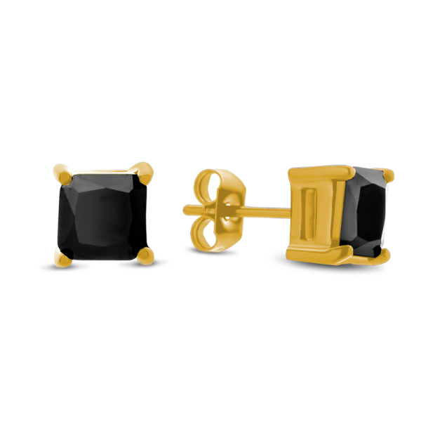 Frank 1967 Ohrstecker Edelstahl IPG - Zirkonia schwarz 6x6mm