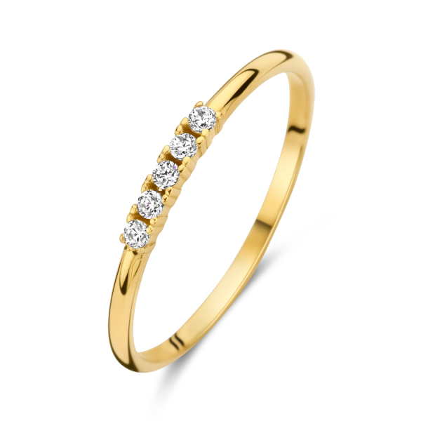 Damenring Gold 585 - 5 Zirkonia