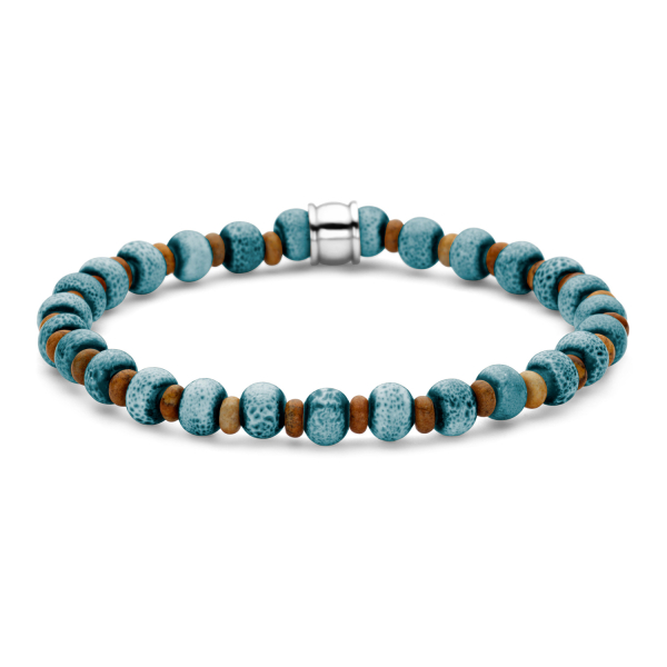 Frank 1967 Armband Edelstahl IPS - Blauer Keramikstein 6mm