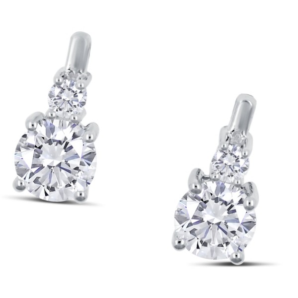 Lovebird Ohrstecker Silber 925 rhodiniert - 4 Zirkonia - 101 Facetten